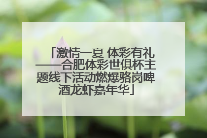 激情一夏 体彩有礼——合肥体彩世俱杯主题线下活动燃爆骆岗啤酒龙虾嘉年华