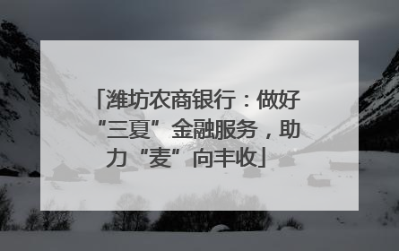 潍坊农商银行：做好“三夏”金融服务，助力“麦”向丰收