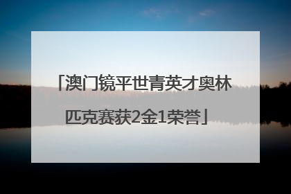 澳门镜平世青英才奥林匹克赛获2金1荣誉