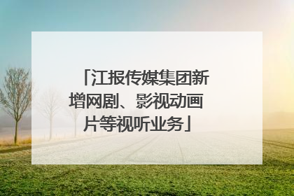 江报传媒集团新增网剧、影视动画片等视听业务