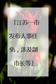江苏一市发布人事任免，涉及副市长等