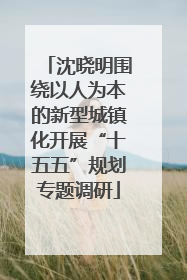 沈晓明围绕以人为本的新型城镇化开展“十五五”规划专题调研