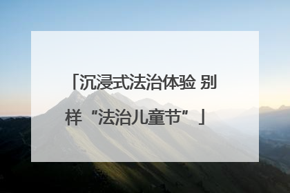 沉浸式法治体验 别样“法治儿童节”
