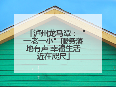 泸州龙马潭：“一老一小”服务落地有声 幸福生活近在咫尺