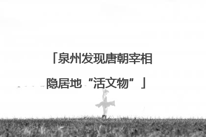 泉州发现唐朝宰相隐居地“活文物”