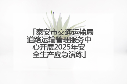 泰安市交通运输局道路运输管理服务中心开展2025年安全生产应急演练