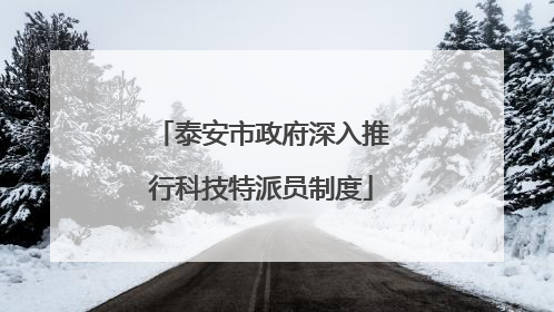 泰安市政府深入推行科技特派员制度