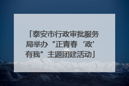 泰安市行政审批服务局举办“正青春‘政’有我”主题团建活动