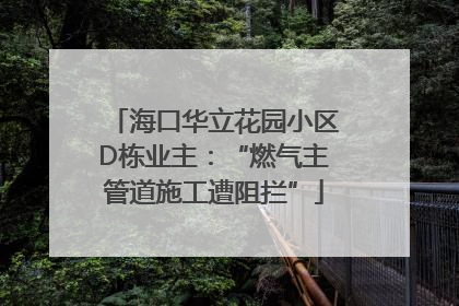 海口华立花园小区D栋业主：“燃气主管道施工遭阻拦”
