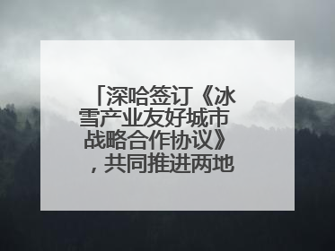 深哈签订《冰雪产业友好城市战略合作协议》，共同推进两地冰雪体育文化旅游高质量发展