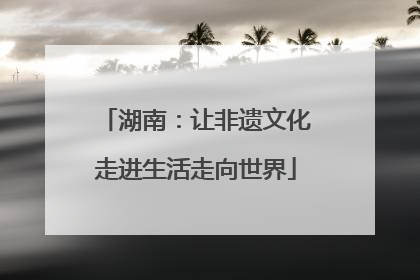 湖南：让非遗文化走进生活走向世界