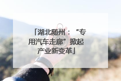 湖北随州：“专用汽车走廊”掀起产业新变革