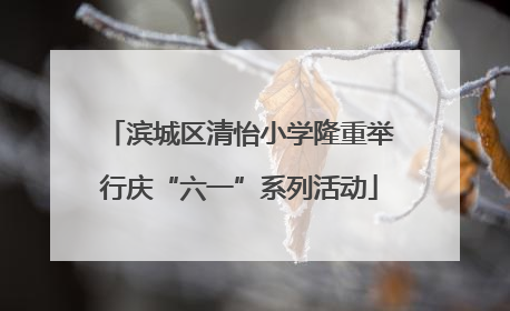 滨城区清怡小学隆重举行庆“六一”系列活动