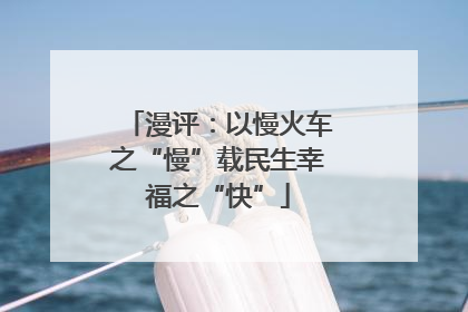 漫评：以慢火车之“慢”载民生幸福之“快”