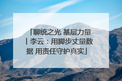 聊统之光 基层力量丨李云：用脚步丈量数据 用责任守护真实