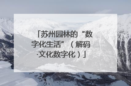 苏州园林的“数字化生活”（解码·文化数字化）