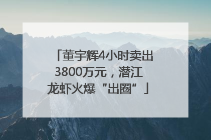 董宇辉4小时卖出3800万元，潜江龙虾火爆“出圈”