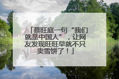 蔡旺庭一句“我们就是中国人”，让网友发现旺旺早就不只卖雪饼了！