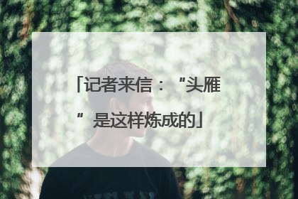 记者来信：“头雁”是这样炼成的