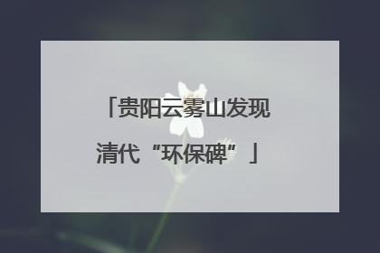 贵阳云雾山发现清代“环保碑”