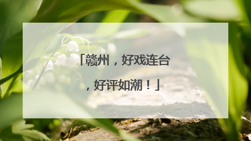 赣州，好戏连台，好评如潮！