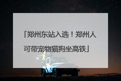 郑州东站入选！郑州人可带宠物猫狗坐高铁