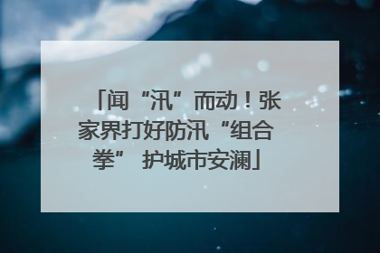 闻“汛”而动！张家界打好防汛“组合拳” 护城市安澜