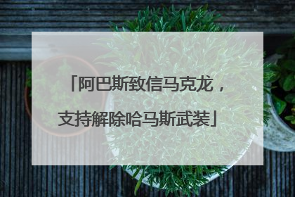 阿巴斯致信马克龙，支持解除哈马斯武装