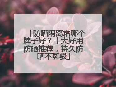 防晒隔离霜哪个牌子好？十大好用防晒推荐，持久防晒不斑驳