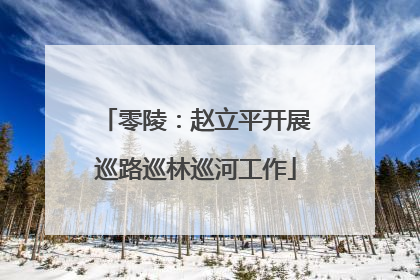 零陵：赵立平开展巡路巡林巡河工作