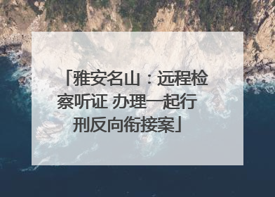 雅安名山：远程检察听证 办理一起行刑反向衔接案