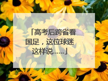 高考后跨省看国足，这位球迷这样说……