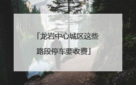 龙岩中心城区这些路段停车要收费
