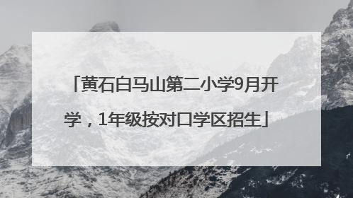 黄石白马山第二小学9月开学，1年级按对口学区招生