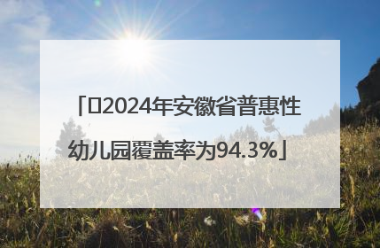 ﻿2024年安徽省普惠性幼儿园覆盖率为94.3%