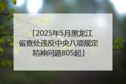 2025年5月黑龙江省查处违反中央八项规定精神问题805起