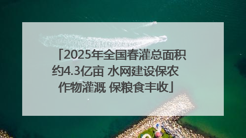 2025年全国春灌总面积约4.3亿亩 水网建设保农作物灌溉 保粮食丰收