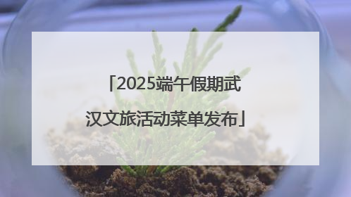 2025端午假期武汉文旅活动菜单发布