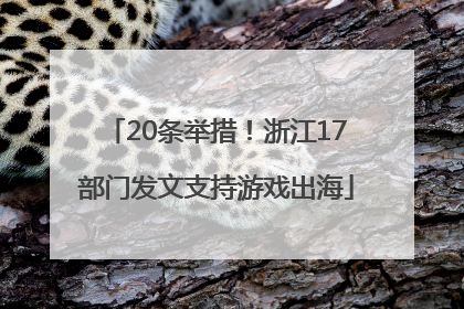 20条举措！浙江17部门发文支持游戏出海