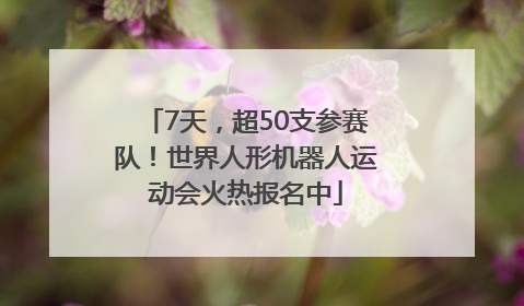 7天，超50支参赛队！世界人形机器人运动会火热报名中