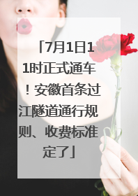 7月1日11时正式通车！安徽首条过江隧道通行规则、收费标准定了