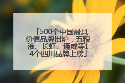 500个中国最具价值品牌出炉，五粮液、长虹、通威等14个四川品牌上榜